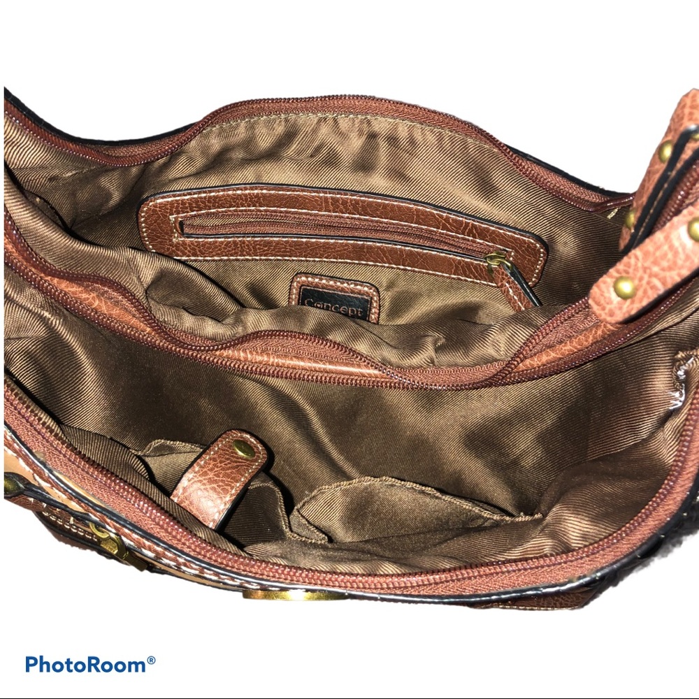 Faux Leather Desert Revival Concept Brown Vegan Purse - Picture 5 of 8